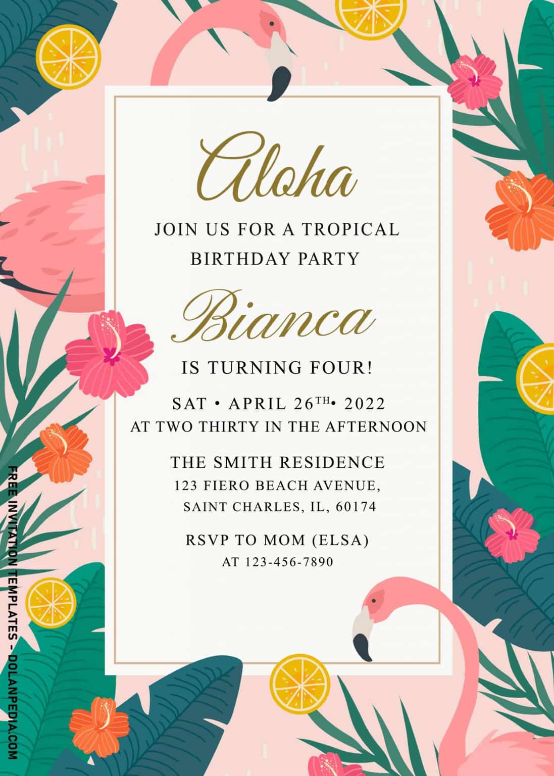 Summer Tropical Birthday Invitation Templates Dolanpedia