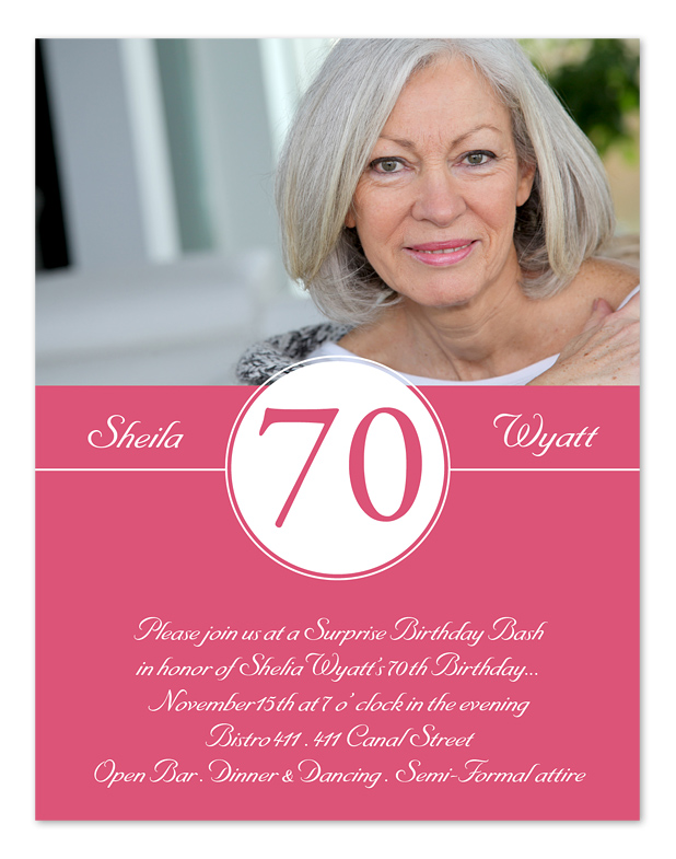 70th Birthday Invitation Milestone