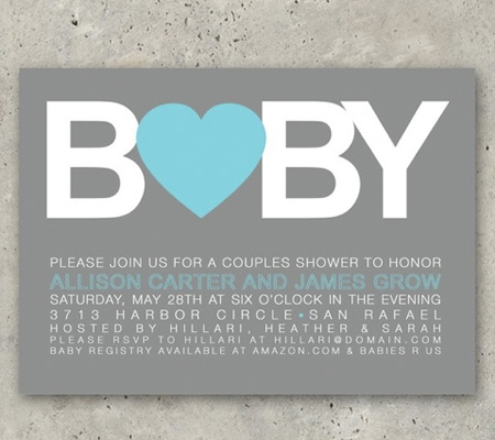 Baby Boy Shower Invitation Unique Design