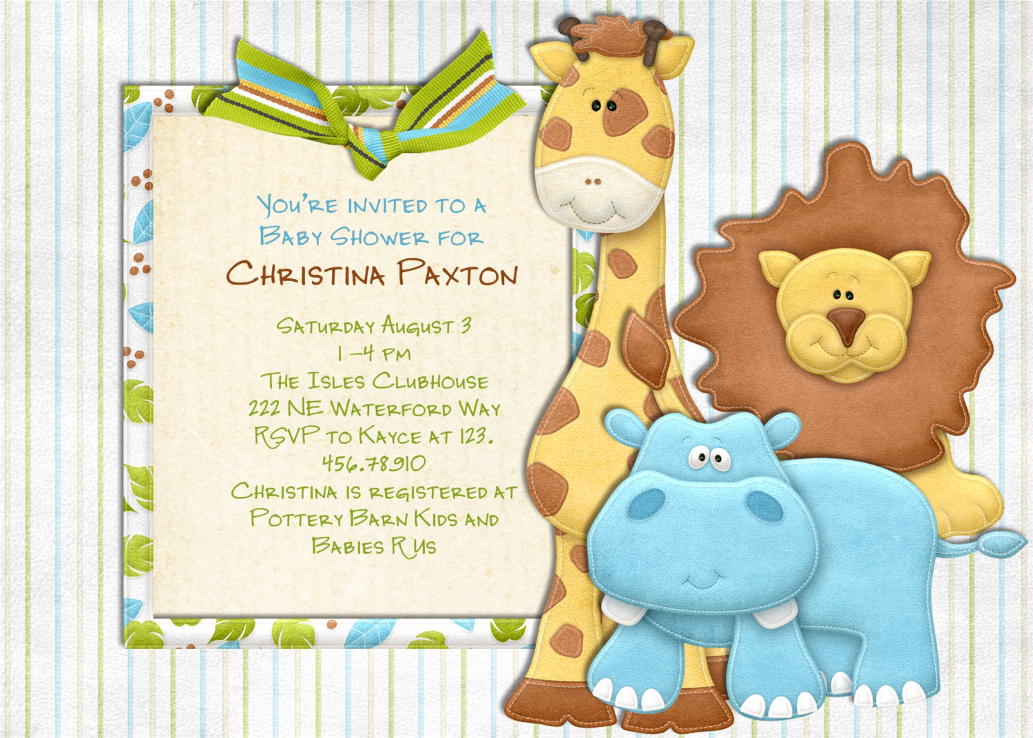 Baby Shower Invitation Jungle Card