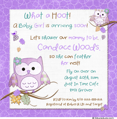 Baby Shower Invitation Wordings Owl City