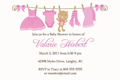 Baby Shower Invitation for Girl Simple