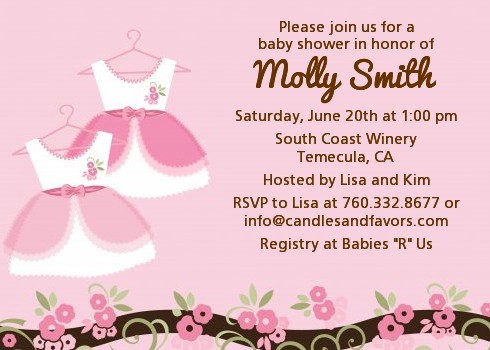 Baby Shower Invitation for Twins Dress