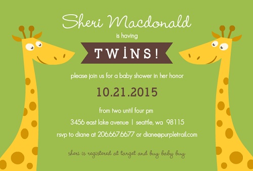 Baby Shower Invitation for Twins
