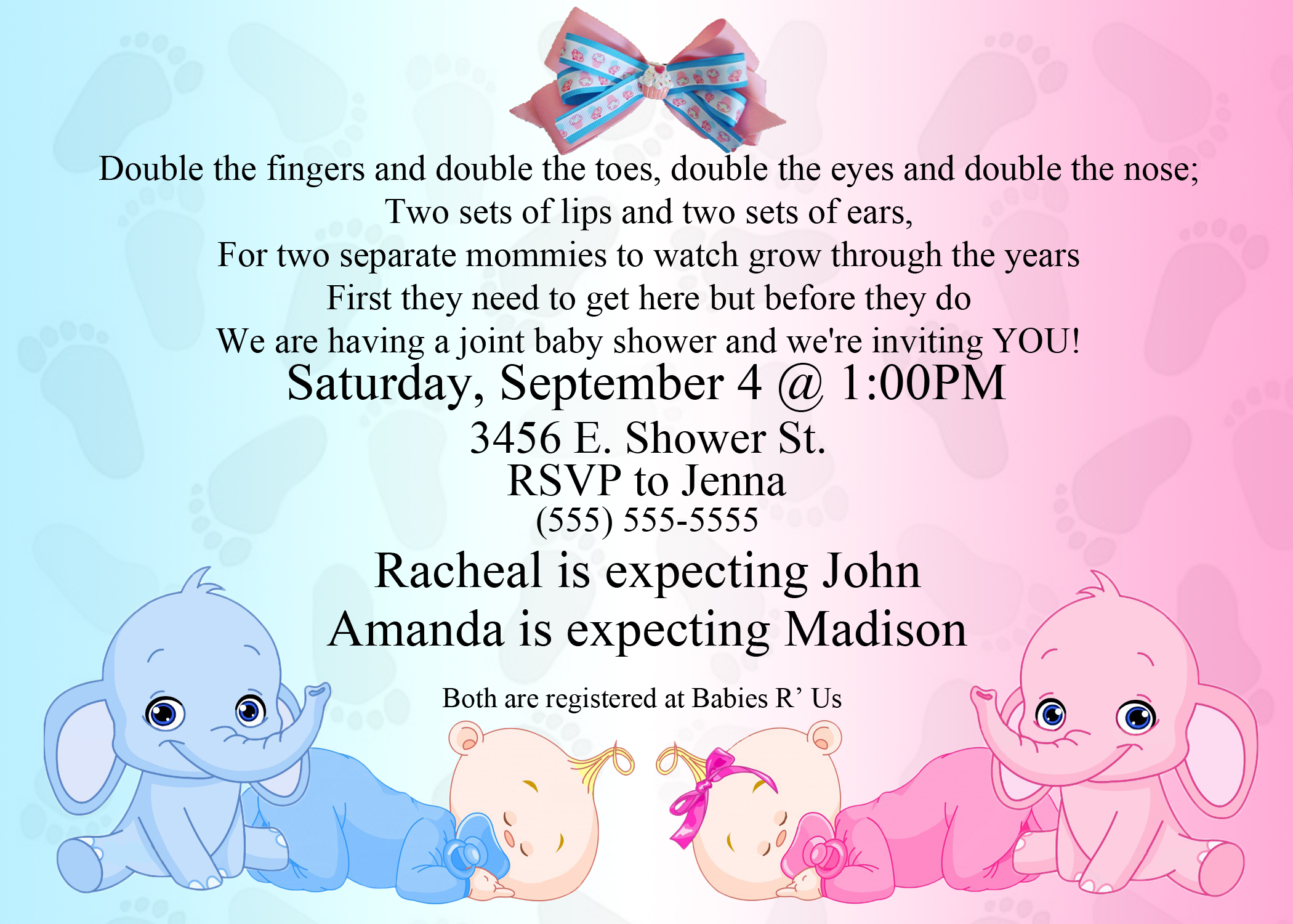 Baby Shower Invites Dual