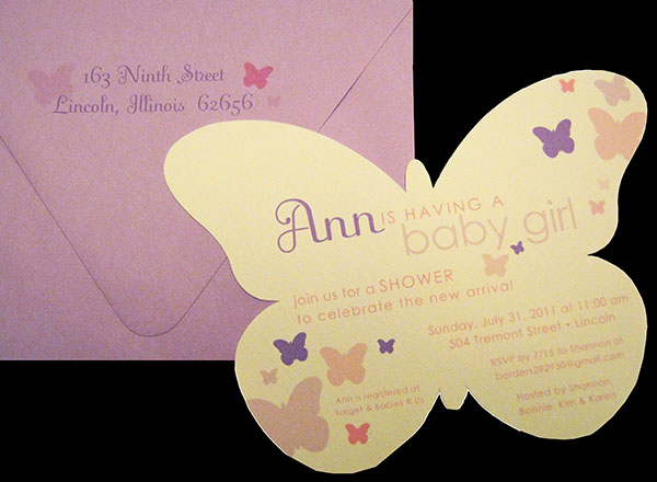 Butterfly Baby Shower Invitations Card