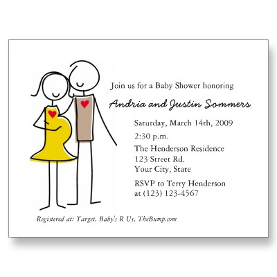 Couples Baby Shower Invitation Simple