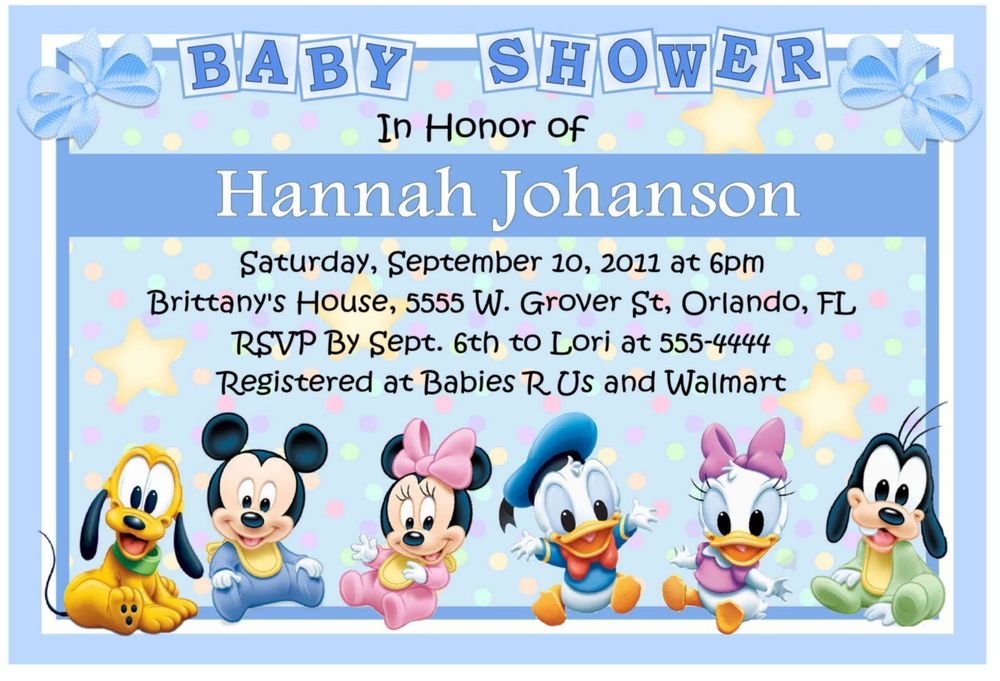 Disney Baby Shower Invitations Mickey