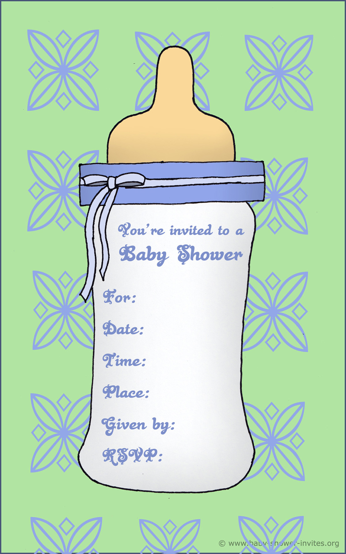 Free Baby Shower Invitation Templates Bottle