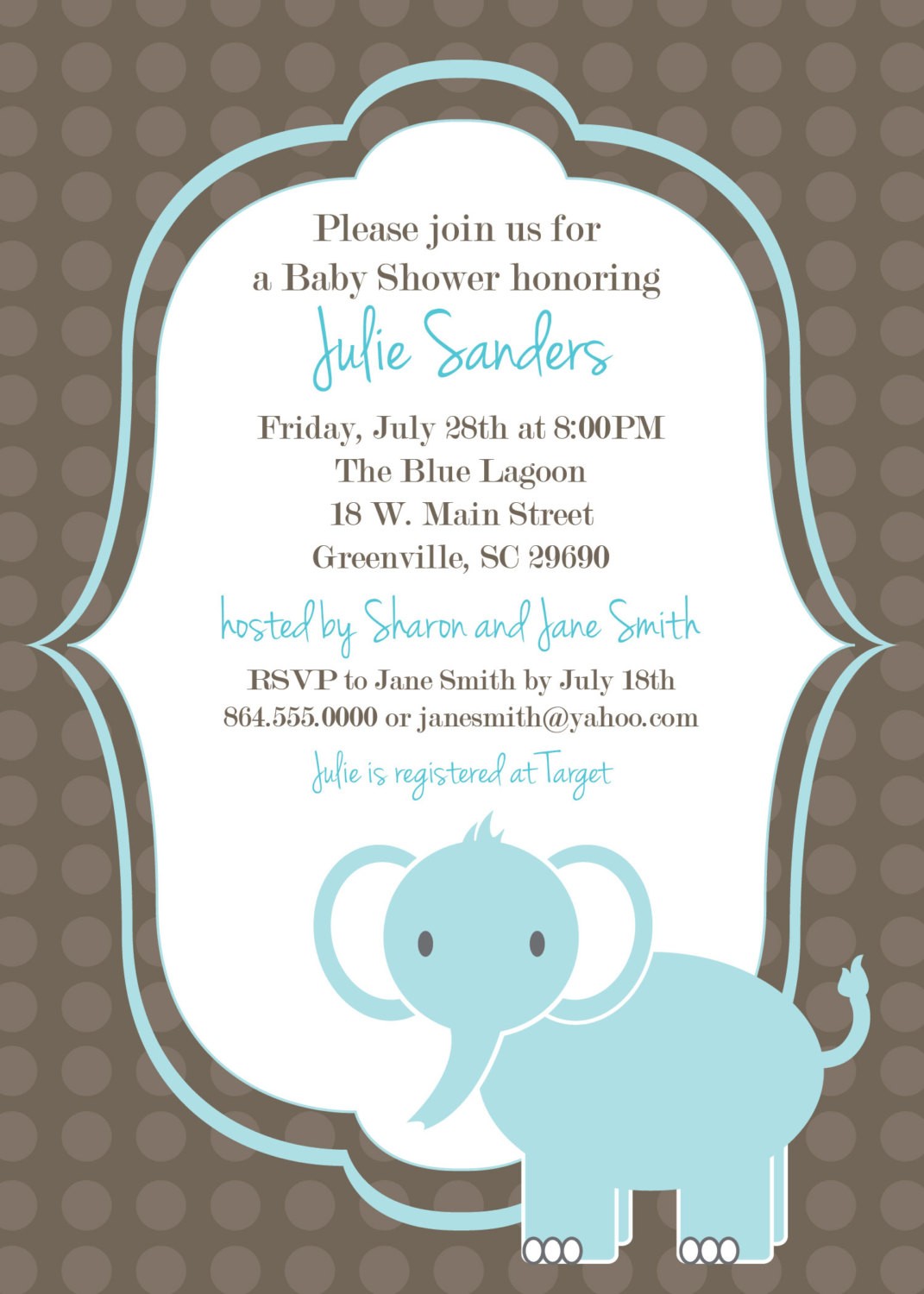 Free Baby Shower Invitations Elephant