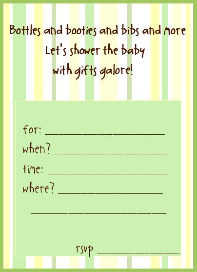 Free Printable Baby Shower Invitation Green