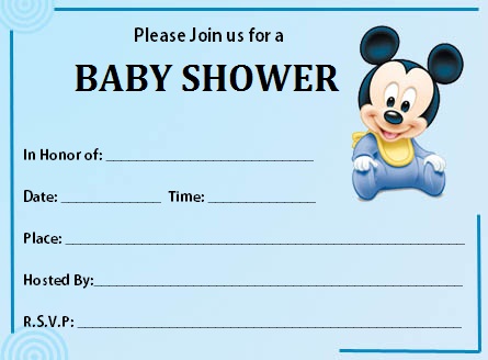 Free Printable Baby Shower Invitation Mickey Mouse