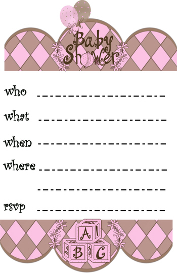 Free Printable Baby Shower Invitations Pink