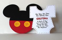 Mickey Mouse Baby Shower Invitations Black-Reds