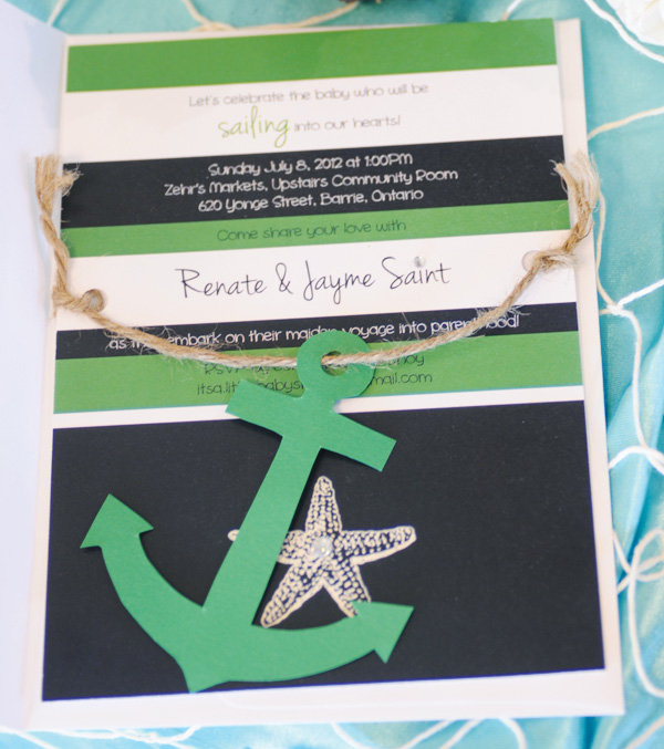 Nautical Baby Shower Invitations Green