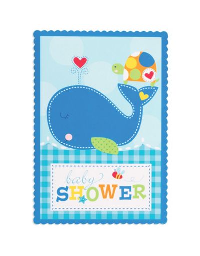 Partycity Baby Shower Invitations Whale