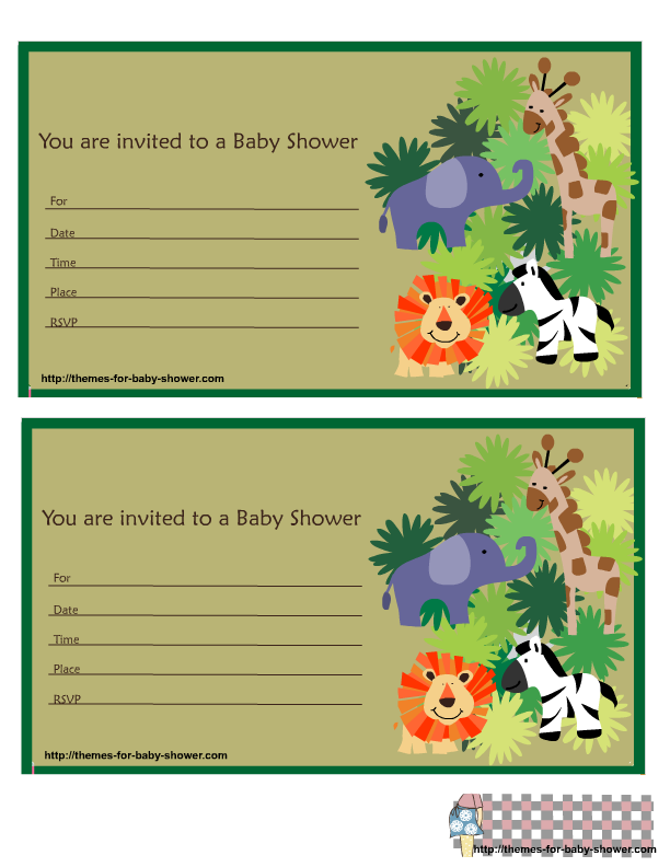 Safari Baby Shower invitattions Printable