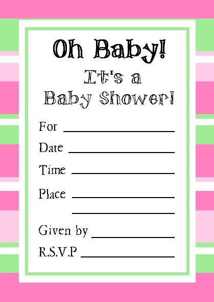 Simple Baby Shower Invitation Template Pink