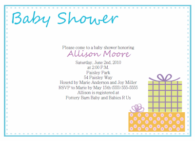 Simple Baby Shower Invitation Templates Blue