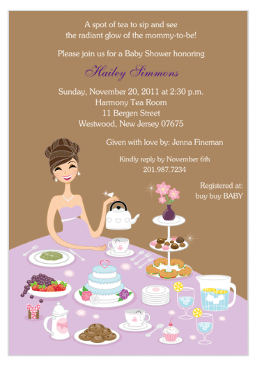 Tea Party Baby Shower Invitations
