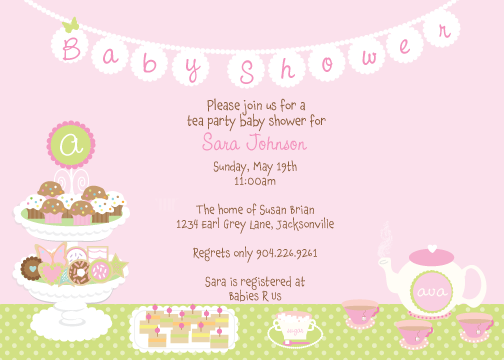 Tea Party Baby Shower Invitations2