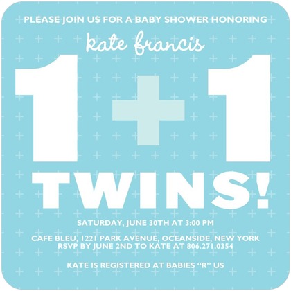 Twin Baby Shower Invitation Number