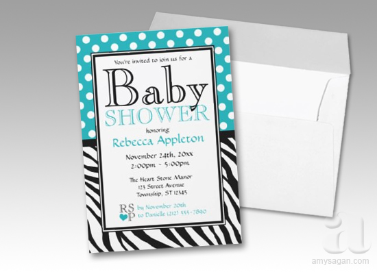Zebra Print Baby Shower Invitations 3