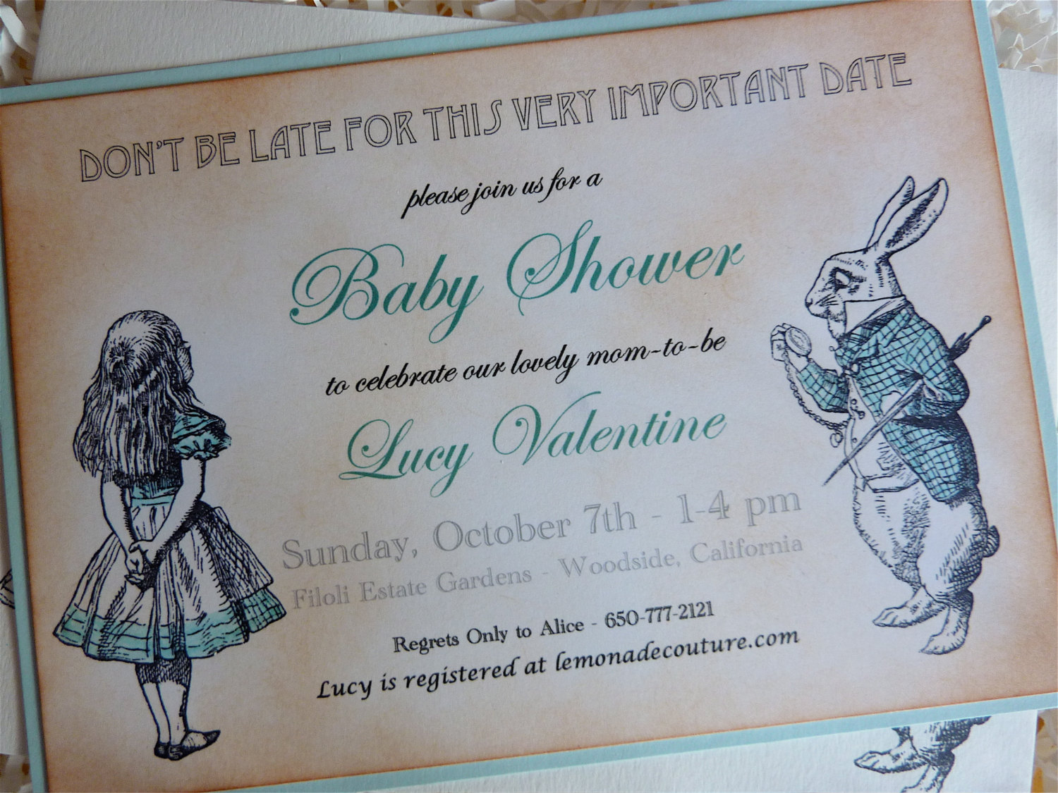 Alice and Wonderland Baby Shower Invitations