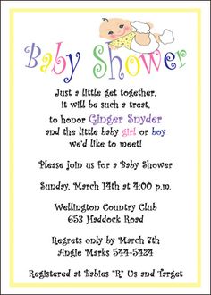Baby Shower Invitation Wordings Ideas