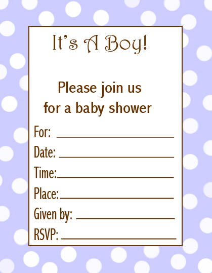Baby Shower Invitation for Boy
