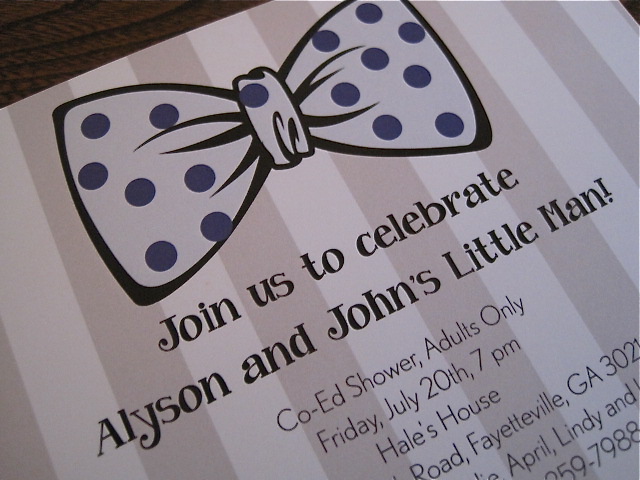 Bow Tie Baby Shower Invitations Simple