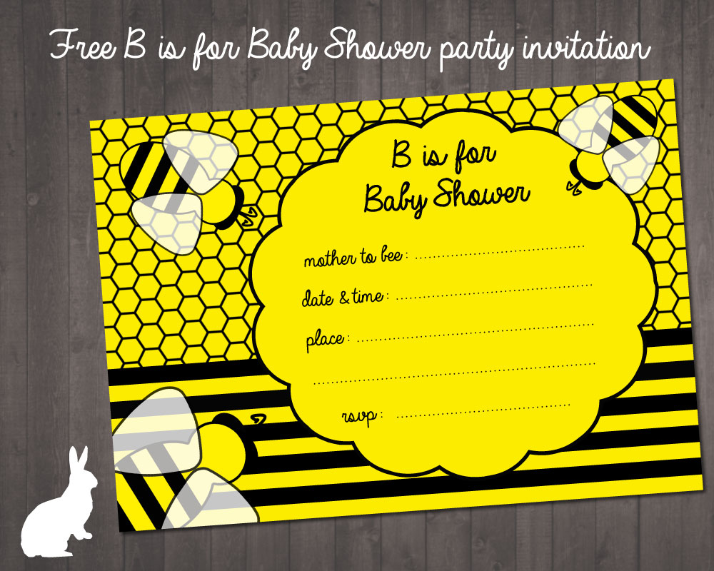 Bumblebee Baby Shower Invitations Printable