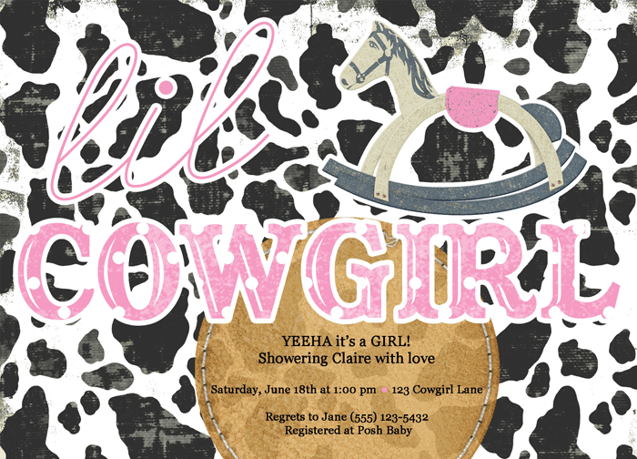 Cowgirl Baby Shower Invitation
