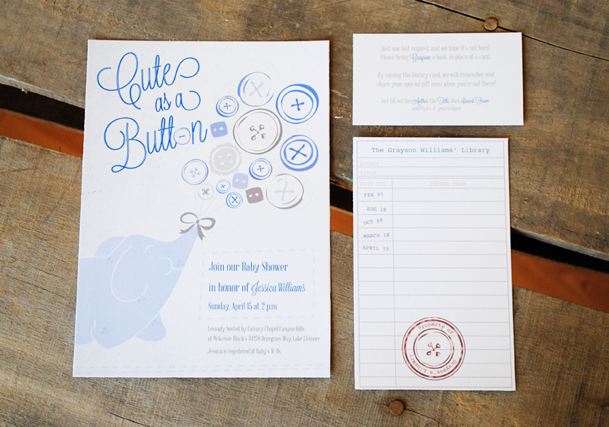 Cute as Button Baby Shower Invitation2