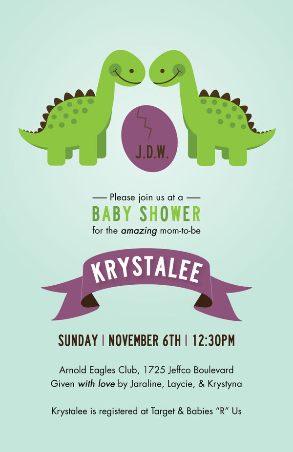 Dinosaur Baby Shower Invitations