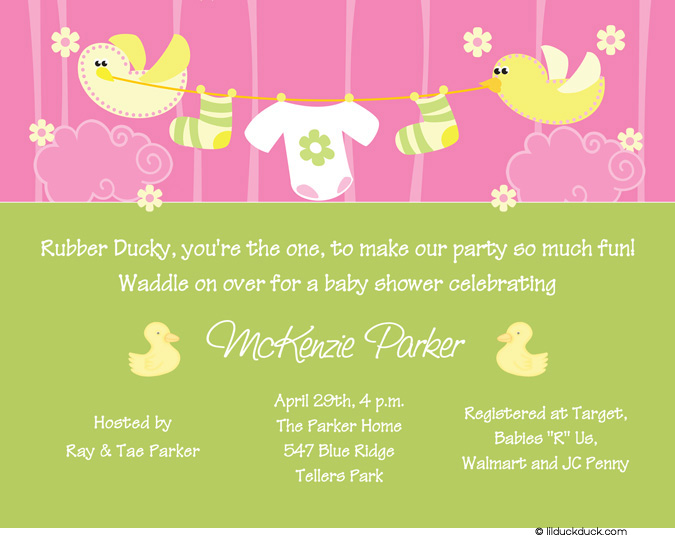 Duck Baby Shower Invitations