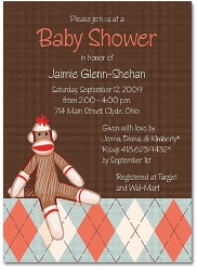 Sock Monkey Baby Shower Invitation3