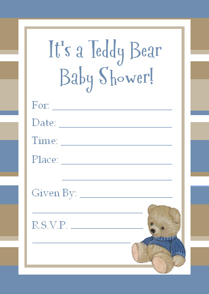 Teddy Bear Baby Shower Invitation Printable