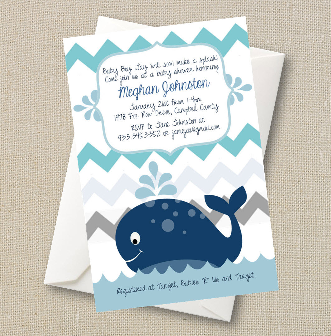 Whale Baby Shower Invitation Send Out