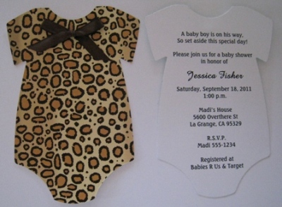 Cheetah Print Baby Shower Invitations
