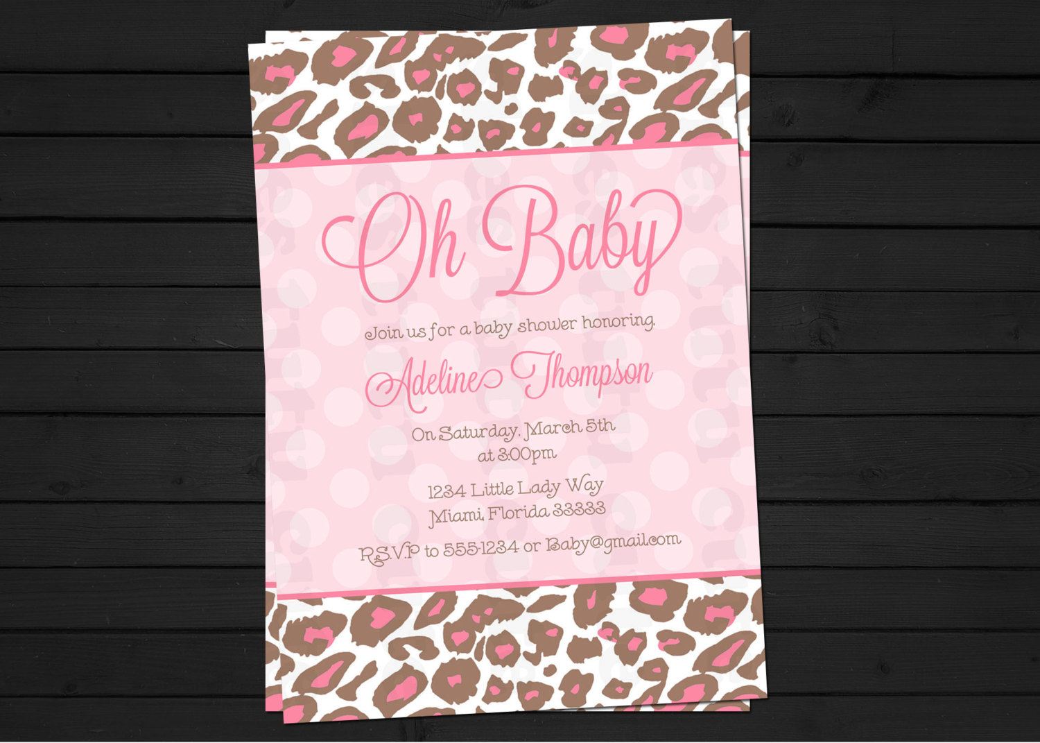 Cheetah Print Baby Shower Invitations2
