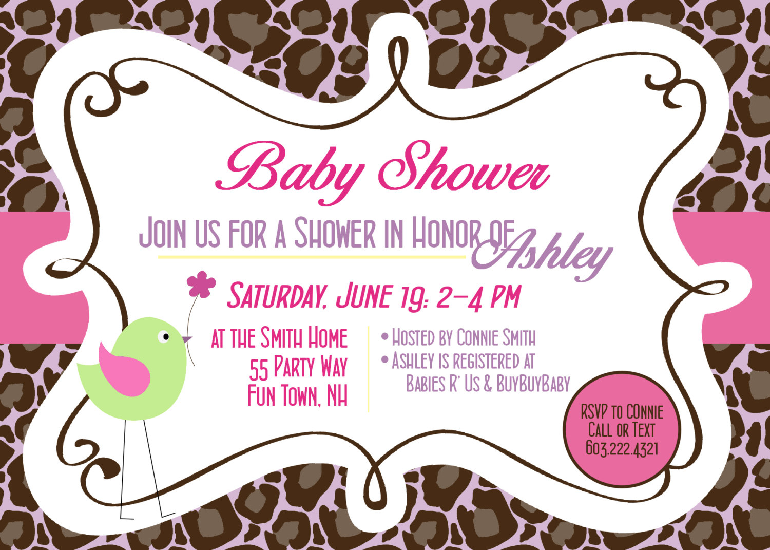 Cheetah Print Baby Shower Invitations3