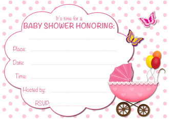 Free Printable Baby Shower Invitations for Girl