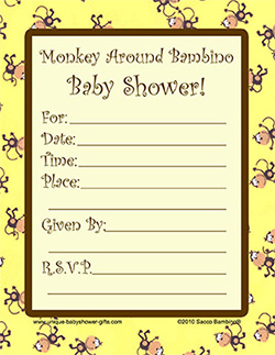 Free Printable Monkey Baby Shower Invitations