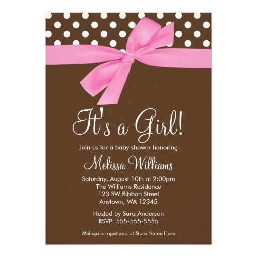 Pink and Brown Baby Shower Invitations