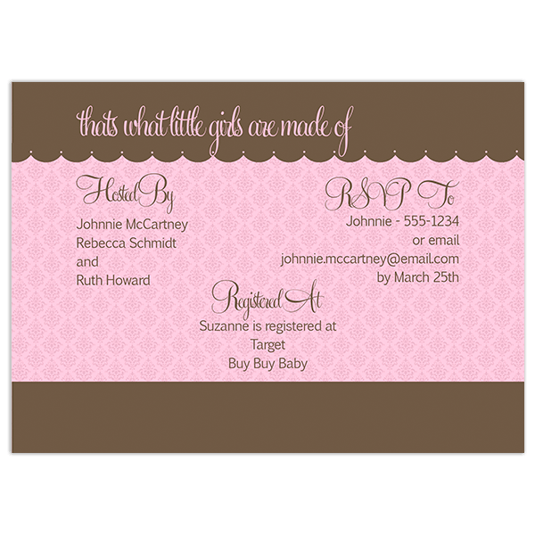 Sugar and Spice Baby Shower Invitations