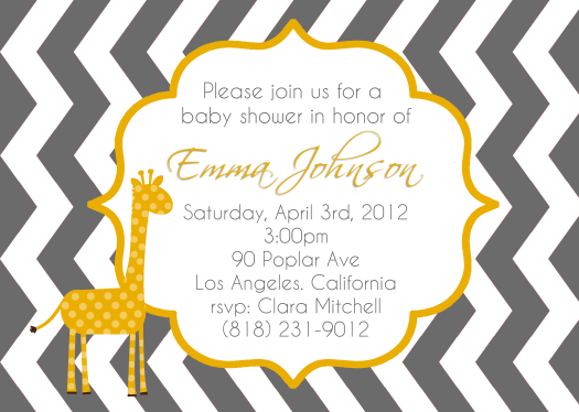 Yellow and Grey Baby Shower Invitations2