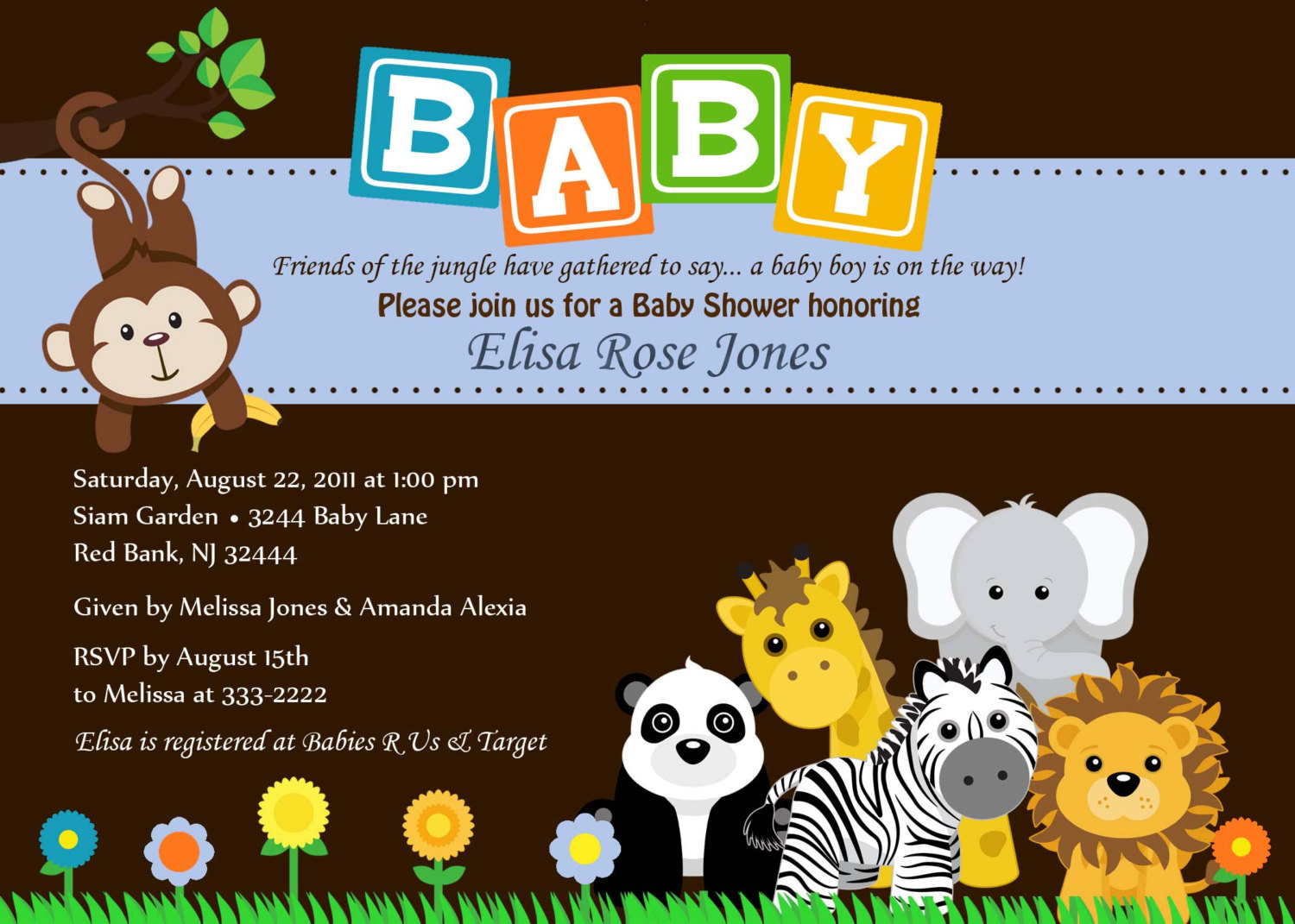 Animal Baby Shower Invitation
