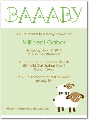 Lamb Baby Shower Invitations