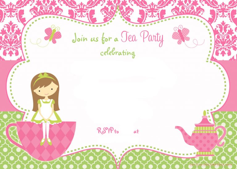 Free Printable Tea Party Birthday Invitation | Dolanpedia